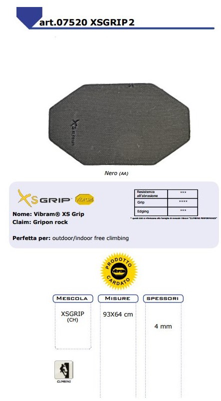 VIBRAM PLANCHA 7520 XS GRIP 2 PIE DE GATO